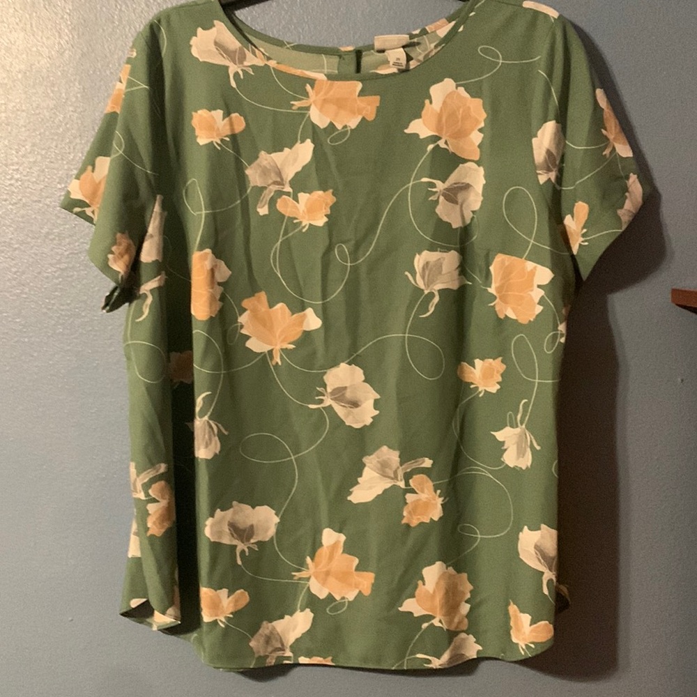 Beautiful light green and peachy top